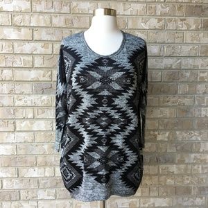 Sievergate Aztec Print Knit Top Made in USA Size S